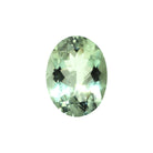 A loose 16x12mm oval green amethyst on a white background. This brilliant, pastel mint green amethyst, February's birthstone, is perfect for creating custom fine jewellery: including engagement rings, cocktail rings, or a striking birthstone pendant for a loved one born in February. The size is large, but small enough for use in everyday wearable jewellery - and is not limited to statement designs.