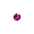 A loose 6mm round deeply-coloured grape garnet gemstone on a white background. This large, brilliantly cut natural grape garnet displays a vibrant warm purple, winelike hue, perfect for use in bespoke luxury jewellery designs. An excellent choice for a January birthstone pendant, or as an addition to one's personal gemstone collection.