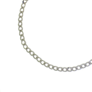A product photo of a men's silver wrist chain on a blank white background.